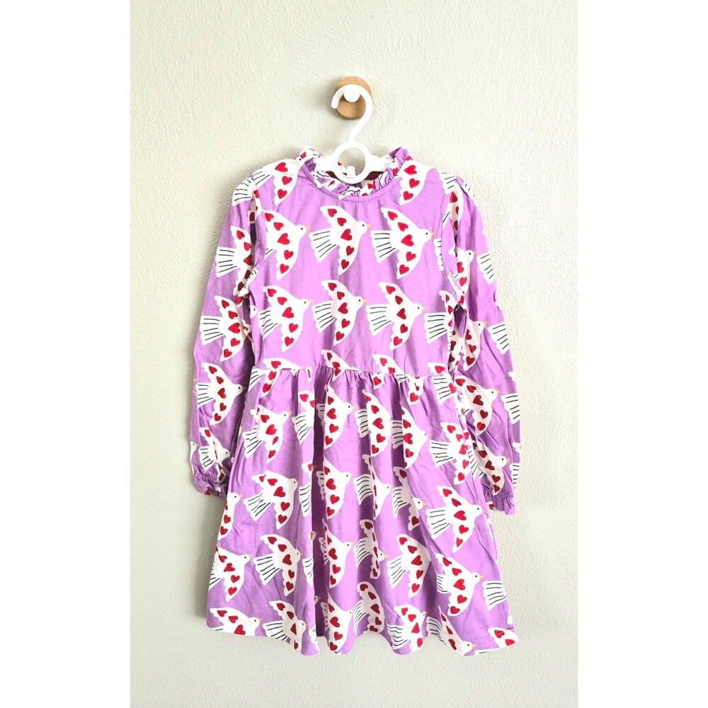 NWOT Mini Boden Blouson Sleeve Jersey Dress-Blue Ballet Shoes, Sz 8/9 & 9/10
